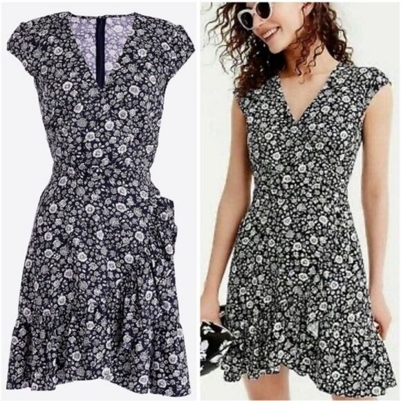 NWT J.CREW MERCANTILE| Floral Faux Wrap Mini Dress - Picture 1 of 15